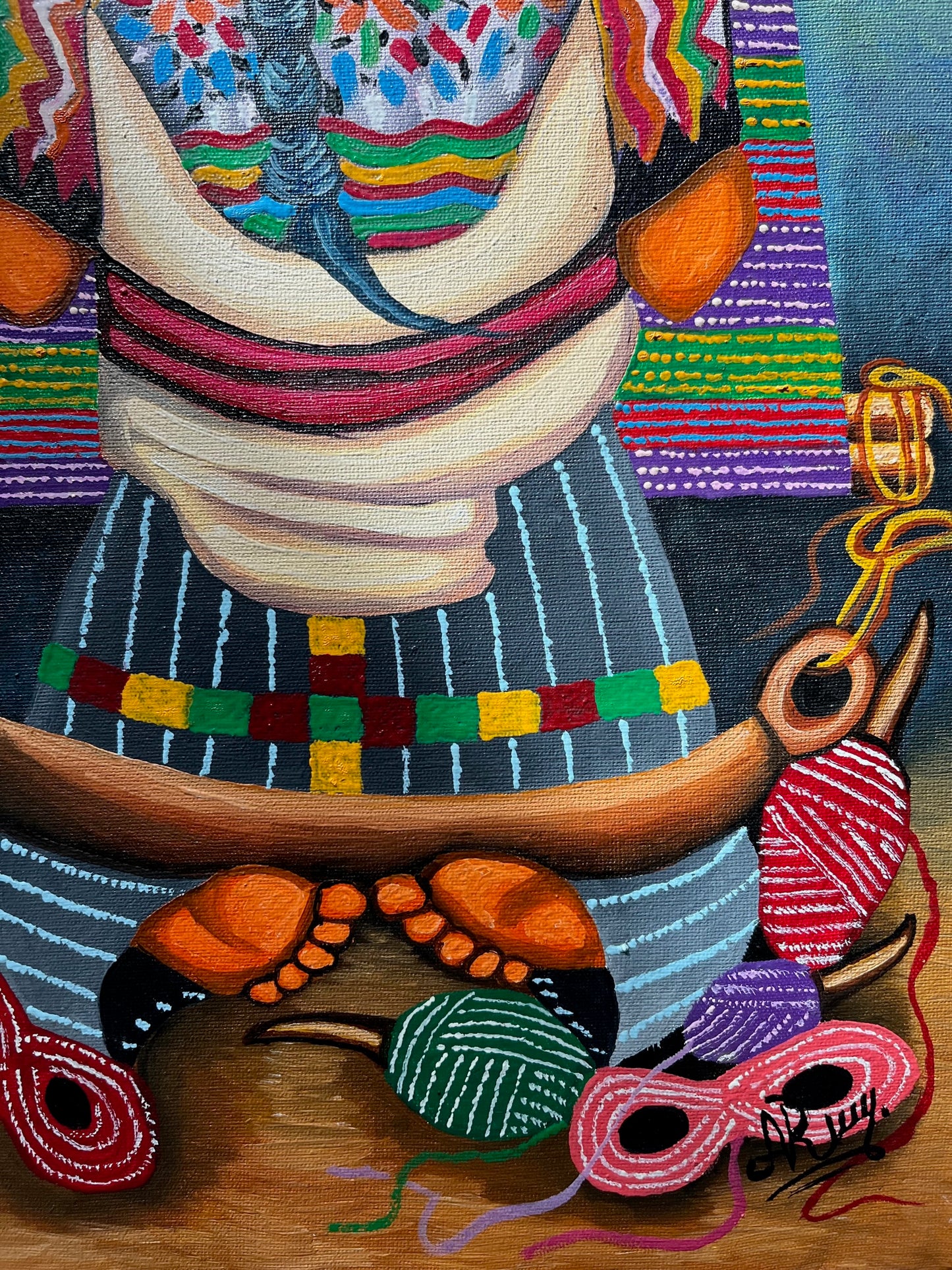 Mujeres tejiendo juntas