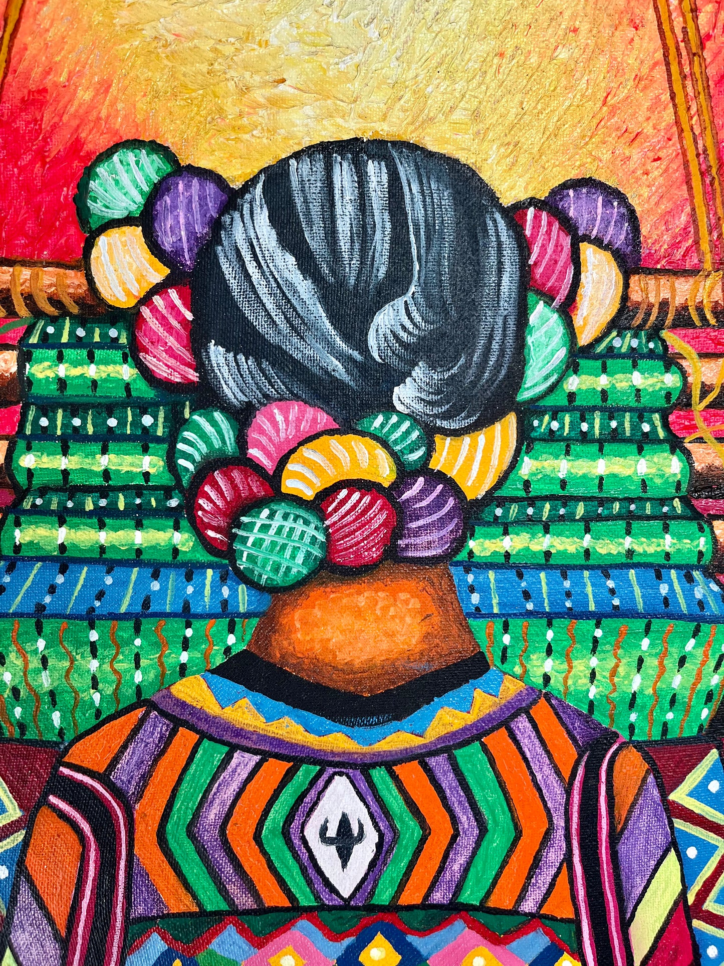 Mujer Maya tejiendo